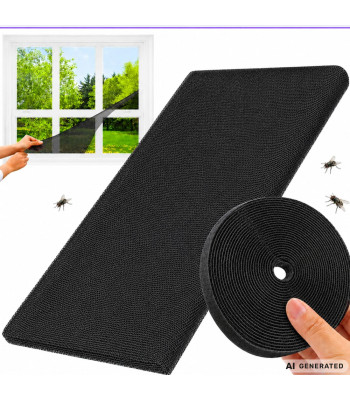 Must akna sääsevõrk putukate vastu, takjakinnitusega – 180x150cm