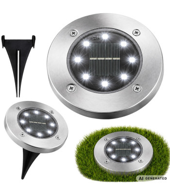 Hämarusanduriga päikesepaneeliga pinnasevalgustite komplekt, 8 led, 4 tk