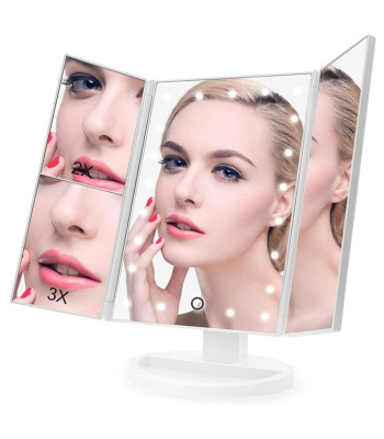 LED-valgustusega kosmeetikapeegel 2x ja 3x suurendusega, 24cm x 18cm x 2,5cm