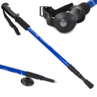 Reguleeritav kokkupandav Nordic walking kepp kompassi ja ANTI-Shock-süsteemiga, sinine, 1 tk, 64–135 cm