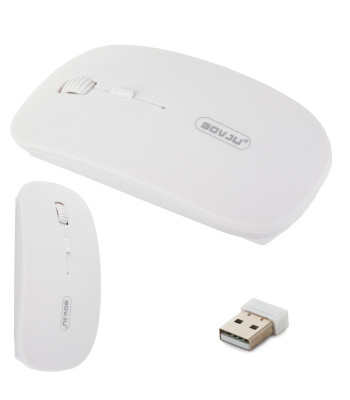 Juhtmeta optiline hiir, valge, slim, 2,4 GHz