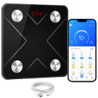 Analüütiline Bluetoothi-vannitoakaal klaasist platvormi ja LCD-ekraaniga, 180 kg