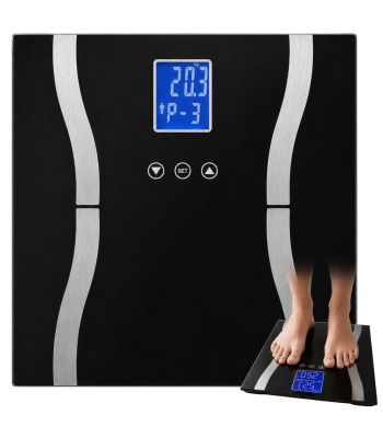 Klaasist kehaanalüüsiga vannitoakaal lcd-ekraaniga, 180 kg
