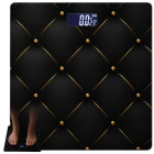 Elektrooniline klaasist vannitoakaal lcd-ekraaniga, must-kuldne, 180kg
