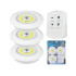 Isekleepuvad juhtmevabad cob led-lambid puldiga, 3 tk, 9 cm x 2 cm