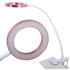 Klipsiga led-laualamp, valge-roosa, 24 led