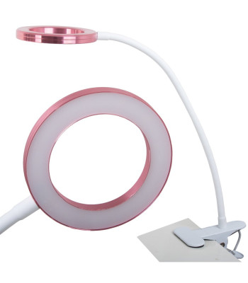 Klipsiga led-laualamp, valge-roosa, 24 led
