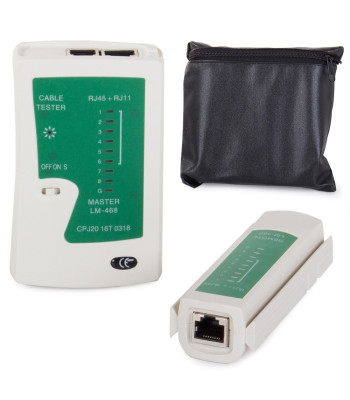 Võrgukaabli tester LED-indikaatoritega, vutlariga, RJ45/RJ11