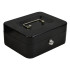 Must võtmega lukustatav metallist rahakarp – 20cm x 16cm x 9cm