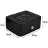Must võtmega lukustatav metallist rahakarp – 20cm x 16cm x 9cm