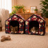 Lemmiklooma majake-ase eemaldatava matiga, kokkupandav, ruuduline, karumustriga, XL, 36 cm