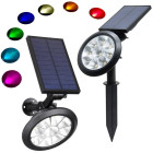 Värviline päikeseenergial töötav RGBW LED-aiavalgusti, valge, 9 × 5050 LED-i