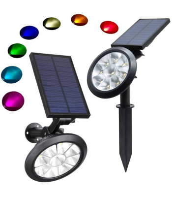 Värviline päikeseenergial töötav RGBW LED-aiavalgusti, valge, 9 × 5050 LED-i