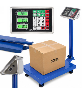 Elektrooniline platvormkaal LCD-ekraaniga, lao- ja kaubakaal, 300 kg, 40 × 50 cm
