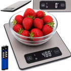 Elektrooniline roostevabast terasest köögikaal, LCD-ekraani ja puutetundlike nuppudega, 5 kg / 1 g