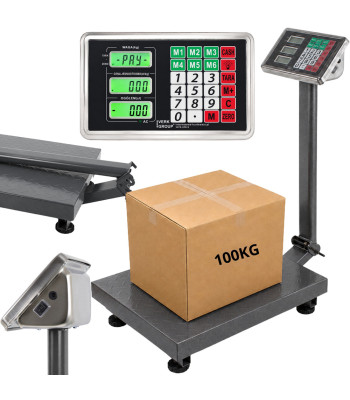 Elektrooniline lcd-ekraaniga lao- ja kaupluse platvormkaal 100kg