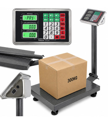 Elektrooniline LCD-ekraaniga lao- ja kaupluse platvormkaal, 300kg