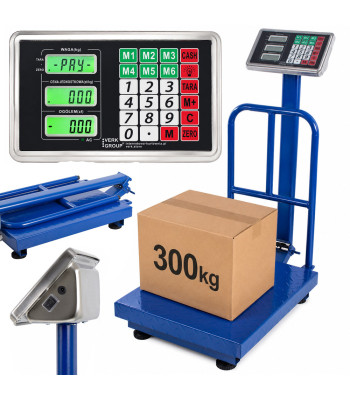 Tugiraami ja LCD-ekraaniga elektrooniline platvormkaal, 300kg