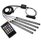 Auto salongi LED-valgustus puldiga, 4 x 12 LED