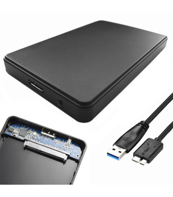 Must väline hdd- ja ssd-korpus, usb 3.0, sata, 2,5