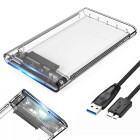 Läbipaistev sata kettakorpus hdd- ja ssd-ketastele, usb 3.0, 2,5