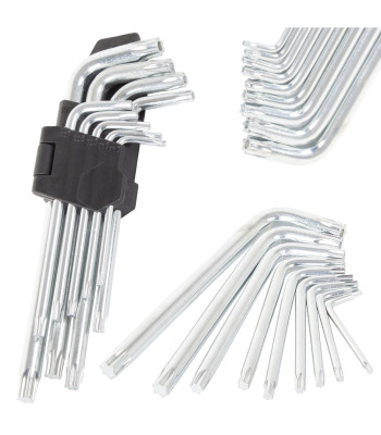9-osaline Torx-võtmete komplekt, 1.5–10 mm, T-10–T-50