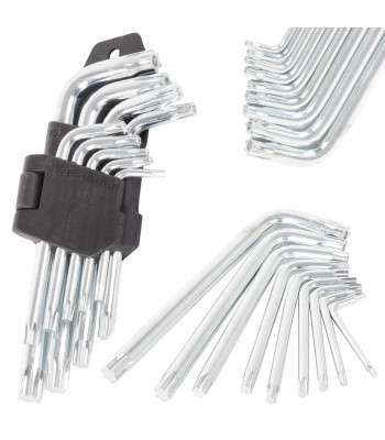 Torx-võtmete komplekt, 9 tk, 1,5–10 mm
