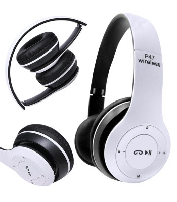 Juhtmevabad kõrvapealsed kõrvaklapid Bluetoothi, mikrofoni ja MP3-funktsiooniga, P47