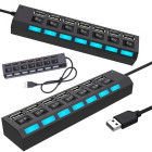 Usb-jaotur eraldi lülitite ja ülepingekaitsega, 7x usb 2.0