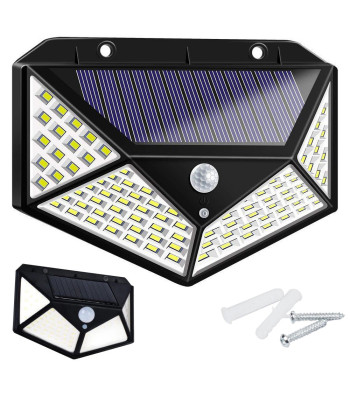 Liikumis- ja hämarusanduriga päikeselamp, 100 led