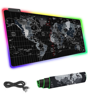 LED-valgustusega mänguri hiirematt kaardimustriga, 90 × 40 cm, XXXL