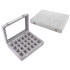Hall sametist ehtekarp-organiseerija klaaskaanega, 24 lahtrit, 20 × 15 × 5,2 cm