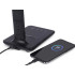 LED-laualamp USB- ja Qi-laadija ning kellaga