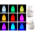 Laste jänesekujuline silikoonist led-öölamp puutejuhtimise, rgb-valgustuse ja puldiga