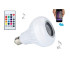 RGB LED-pirn Bluetooth-kõlari ja kaugjuhtimispuldiga, E27