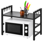 Reguleeritava laiusega mikrolaineahju riiul, must, 33–62 cm