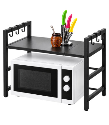 Reguleeritava laiusega mikrolaineahju riiul, must, 33–62 cm