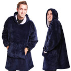 Kapuutsiga pleedpusa, oversize, paks ja karvane, 2-in-1, XXL