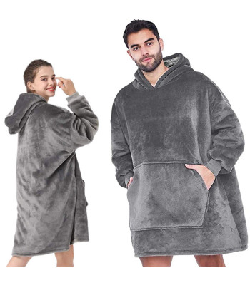 Soe hall pleedpusa, paks ja pehme, 2-in-1, oversize, XXL