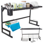 Suur nõudekuivatusrest kraanikausi kohale, söögiriistade hoidja ja taldrikurest, loft-stiilis, 85cm × 52cm × 32,5cm