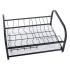Must nõudekuivatusrest tilgaalusega, metallist ja plastist – 35 × 27 × 18 cm