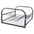 Must nõudekuivatusrest tilgaalusega, metallist ja plastist – 35 × 27 × 18 cm