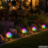 4-osaline RGB-päikesepatareiga kuulikujuline aialamp, maasse torgatav – 10 cm