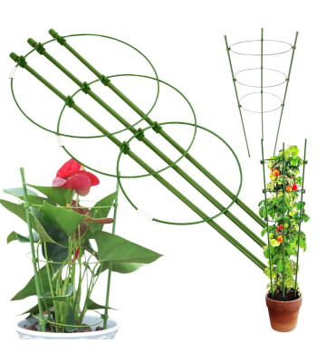 Ümmargune rõngastega taimetugi lilledele ja aiataimedele, roheline, 60 cm