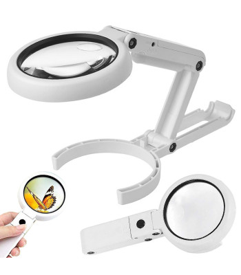 Kokkupandav USB-toitega juveliirilupp LED-valgustusega, 5x, 11x, 8 LED-i