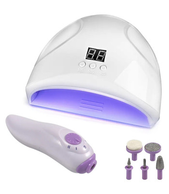 Hübriidmaniküüri komplekt UV/LED-lambi ja küünefreesiga, 12 LED-i, 12 W