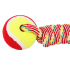Koera närimis- ja sikutamismänguasi tennisepalliga, 34cm