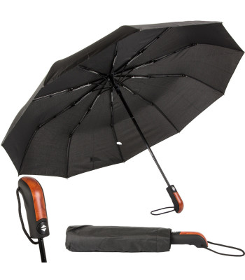 Must automaatne kokkupandav unisex-vihmavari, suur