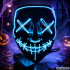 Helendav led-mask kontrolleriga halloweeniks ja cosplay jaoks – 21cm x 17cm