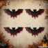 Halloweeni nahkhiirekaunistused, must-punased, komplektis 4 tk, 10 × 5,5 cm